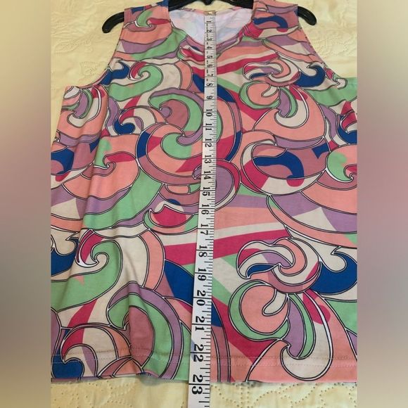 Sleeveless Top. Women. Size 42 Eur fitslike Large. Colorful Swirl Pattern Hippie - Picture 4 of 5